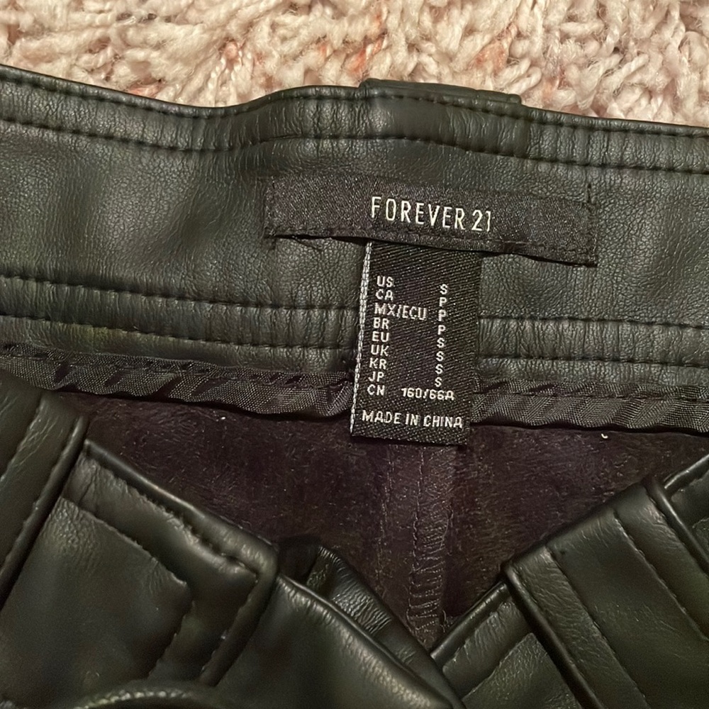 Faux leather shorts
